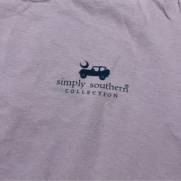 Simply Southern Medium Light Purple Tee Jeep back graphic bold colors summer - Picture 3 of 7